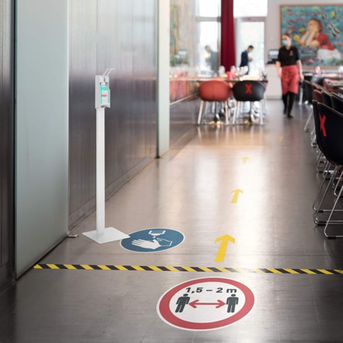 Durable Adhesive ISO 'Use Hand Sanitiser' Sign Safety Floor Sticker - 43cm  103806