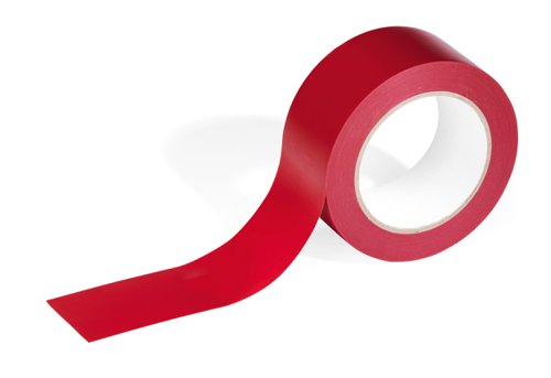 Durable DURALINE Strong Removable PVC Floor Marking Tape 50mm x 33m Red