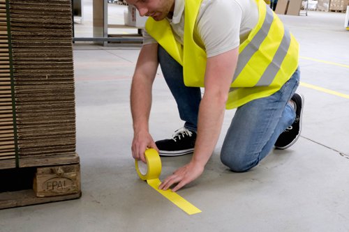 Durable DURALINE Removable PVC Hazard Warning Floor Marking Tape 50mm x 33m  1044130