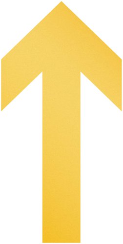 Durable Adhesive Safety Arrow Sign Removable Floor Stickers - 10 Pack - Yellow