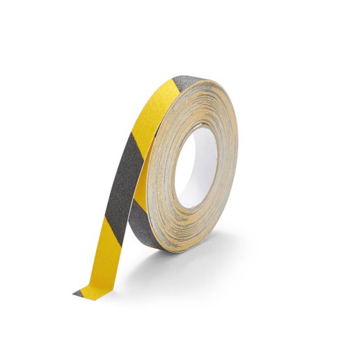 Durable DURALINE® GRIP Floor Marking Tape 25mm Yellow/Black - Pack of 1