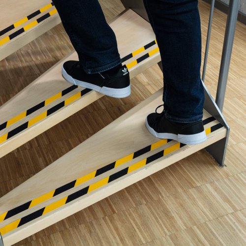 Durable DURALINE‚® GRIP Floor Marking Tape 25mm Yellow/Black Floor Signs, Paint & Tape SE1726