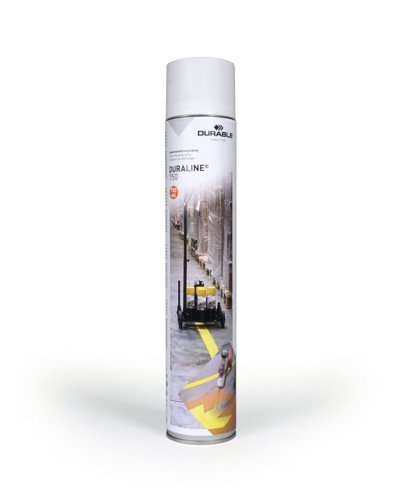 Durable DURALINE Floor Marking Spray 750ml - Permanent Line Paint - White