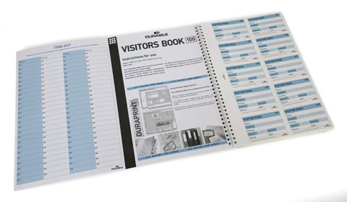 Durable Visitor Book 100 Refill Pack 100 Perforated 90x60 mm Visitor Badge Inserts - 146465