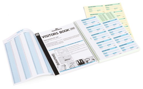 Durable Visitor Book 300 Refill Pack 300 Perforated 90x60 mm Visitor Badge Inserts - 146600
