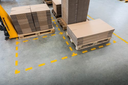 Durable Floor Marking Shape 'Cross' Yellow - Pack of 10