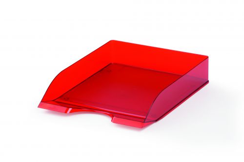 Durable Letter Tray BASIC Transparent Red Pack of 1