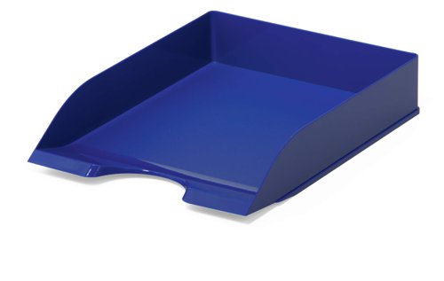 Durable Stackable Letter Tray Filing Tray Desk Organiser for A4 Documents Blue - 1701672040