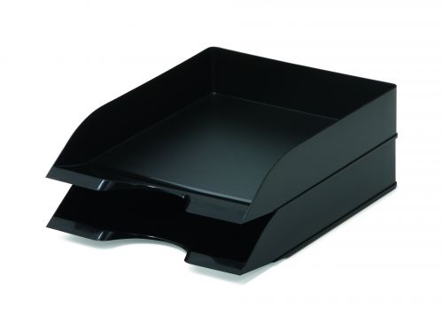 10923DR | Letter tray in a stylish range of colours which is perfect for holding documents in A4 to C4 formats. The trays can be stacked on top of each other to increase capacity. Dimensions: 337x250x70mm (DxWxH).