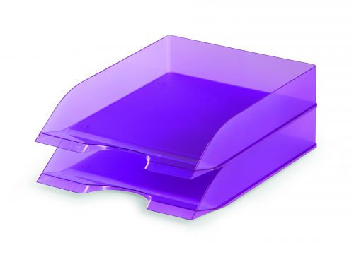 Durable Letter Tray BASIC Transparent Light Purple Pack of 1