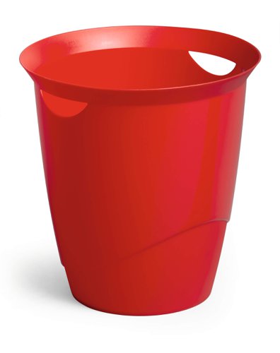 Durable TREND Waste Bin 16 Litre Capacity Stylish Home & Office Waste Basket Red - 1701710080