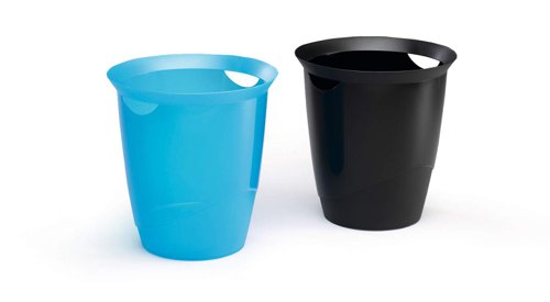 Durable TREND Waste Bin 16 Litre Capacity Stylish Home & Office Waste Basket Black - 1701710060