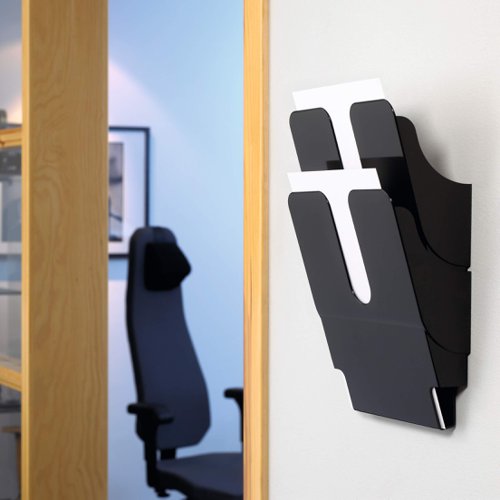 Durable FLEXIPLUS 2 A4 Portrait Literature Holder Wall Mounted Document Holder Black - 1709008060