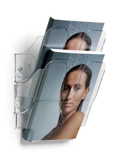 Durable FLEXIPLUS 2 A5 Portrait Literature Holder Wall Mounted Document Holder Clear - 1709013400