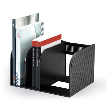 A simple yet stylish stand which is perfect for filing magazines, brochures, books, etc. to keep your workspace or home neat and tidy. Made of robust plastic so that it is built to last. Dimensions: 250 x 300 x 180 mm (L x W x H).