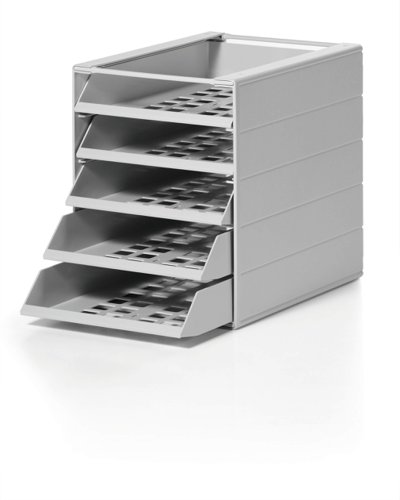 Durable IDEALBOX ECO Recycled Plastic Letter Tray 5 Drawer File - Grey