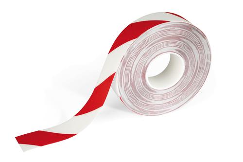 Durable DURALINE® Strong Floor Marking Tape Red/White 50mm x 30m  - Pack of 1  1726132
