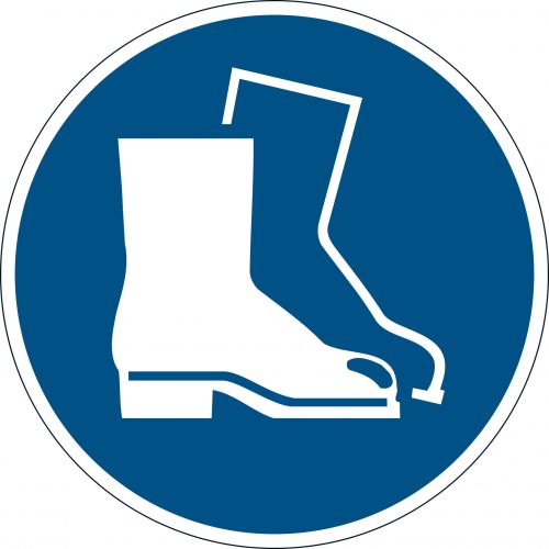 Durable Safety Marking 'Use Foot Protection' Diameter 430mm - Pack of 1