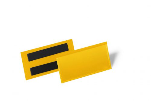 Durable Magnetic Document Pouch 100x38mm  Yellow Pack of 50