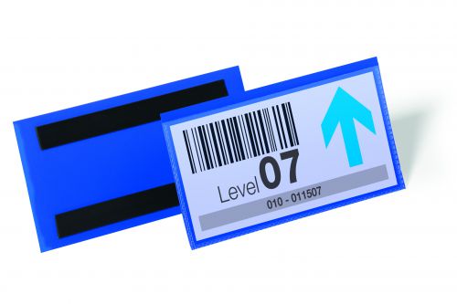 Heavy duty document pouch with two magnetic strips on the reverse for use in warehouse and store environments. The pouches are made out of hard-wearing polypropylene and are tear resistant. Small tickets can be inserted quickly and easily to clearly label shelving, racking, containers, etc. The pouches are also scanner friendly meaning processes such as picking and packing can be made more efficient.