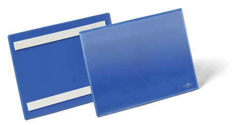 Durable Logistics Pockets Self-adhesive (A5 Landscape) Dark Blue [Pack 50] 179507