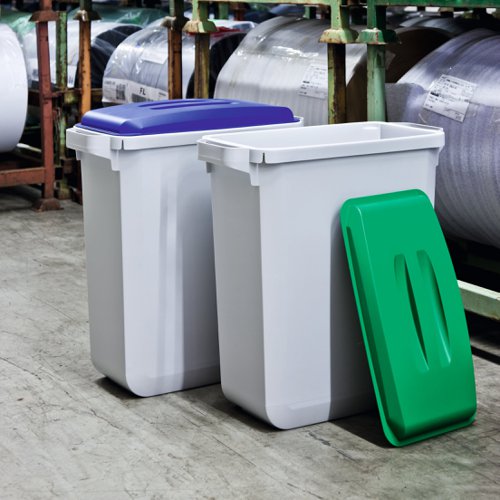 Durable Lid for use with the Durabin Rectangular Waste Bin 60 Litre. The lid is food-safe according to EU Regulation no. 1935/2004/EC. The lid measures 501x272x57.5mm and is 100% recyclable.