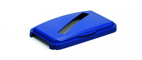 Durable DURABIN 60 Hinged Lid with Slot Cut-Out Blue - Pack of 1  1800502040