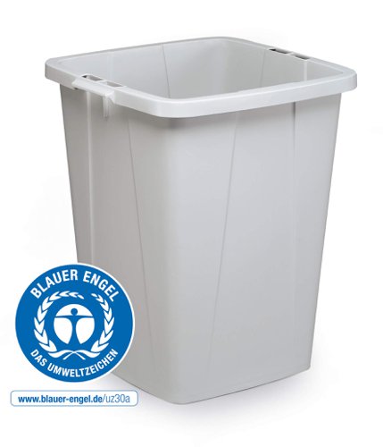 Durable DURABIN 90L ECO Strong Recycled Plastic Waste Recycling Bin - Grey