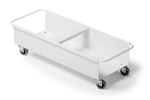 Durable Metal Trolley For 2 x DURABIN 40 Litre Rectangular White - 1801622010