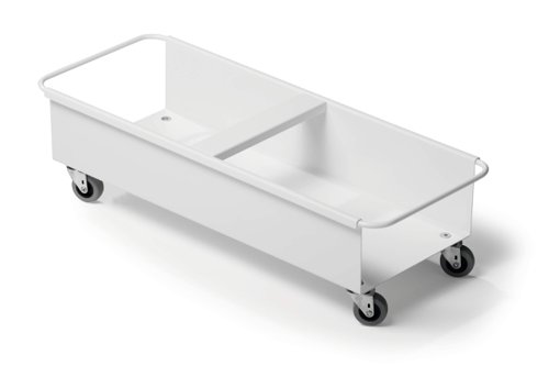 Durable Metal Trolley For 2 x DURABIN 40 Litre Rectangular White - 1801622010