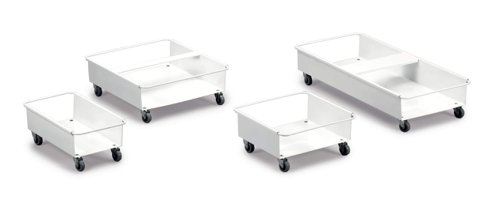 Robust metal trolley for holding one DURABIN 60 litre trolley. Perfect for use in the office and warehouse environment. The trolley has four sturdy wheels for easy handing and moving. The trolley is made of coated metal which is built to withstand the busy working environment. Dimensions: 470 x 260 x 180mm (L x W x H)