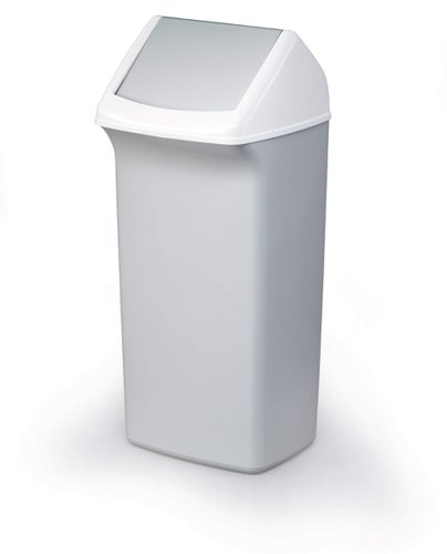 Durable DURABIN Plastic Waste Recycling Bin Rectangular 40 Litre with Grey Lid - 1809798050
