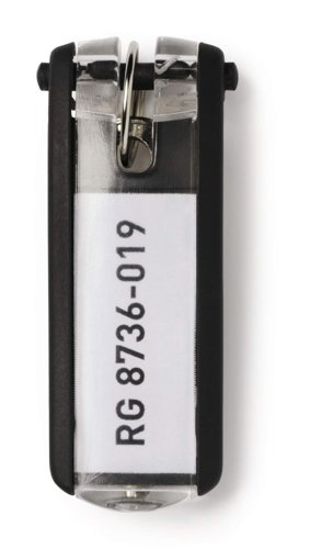 Durable Key Clips Organisational Label Hooks - 6 Pack - Black