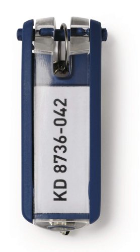 Durable Key Clips Organisational Label Hooks - 6 Pack - Dark Blue