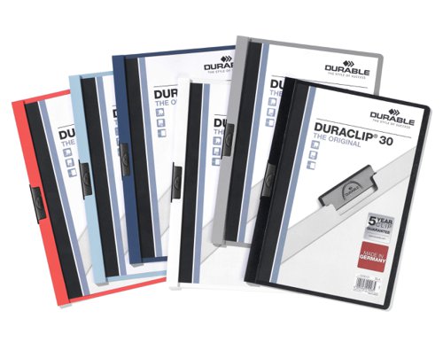 Durable Duraclip A4 Folder 3mm Dark Blue Pack 25 Clip Files PF1335