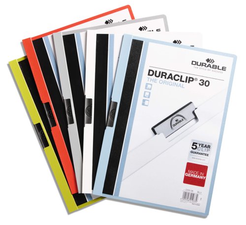 Durable Duraclip A4 Folder 3mm Dark Blue Pack 25 Clip Files PF1335