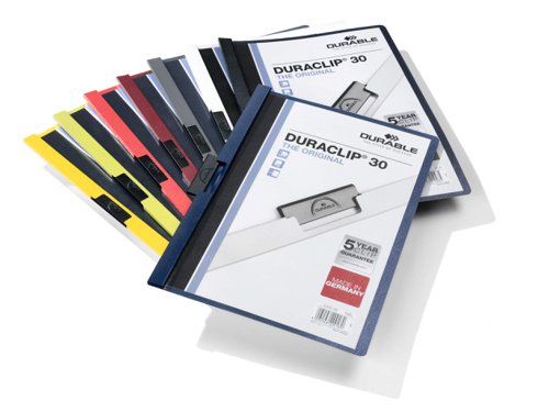 Durable Duraclip A4 Folder 3mm Dark Blue Pack 25 Clip Files PF1335