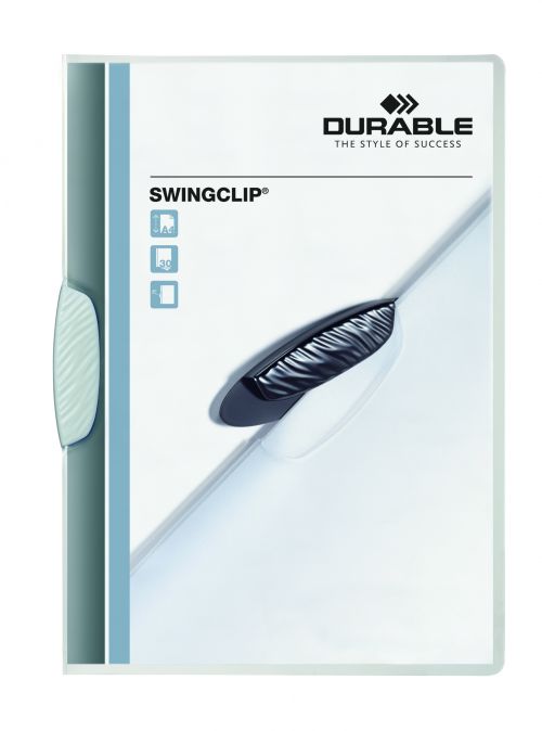 SWINGCLIP® is the attractive, fresh clip folder for all presentations and filing, without the need for punching any holes! Simply swing the coloured clip outwards, insert papers, close the SWINGCLIP®. Folder can store up to 30 sheets of A4 paper.