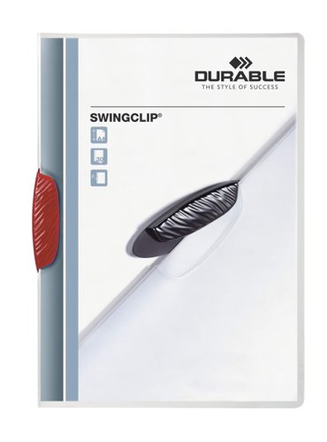 Durable SWINGCLIP 30 Document Swing Clip File Folder - 25 Pack - A4 Red