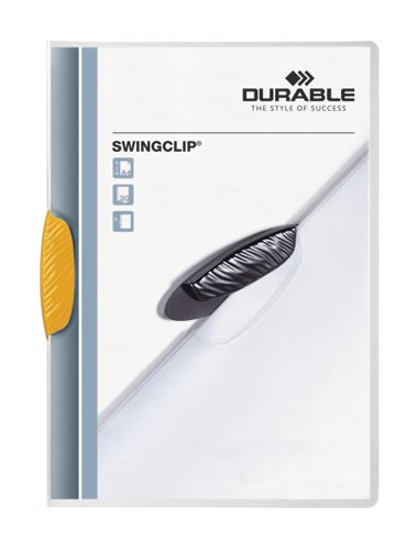 Durable SWINGCLIP 30 Document Swing Clip File Folder - 25 Pack - A4 Yellow