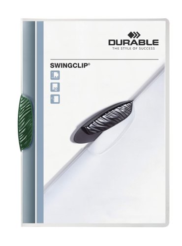 Durable SWINGCLIP 30 Document Swing Clip File Folder - 25 Pack - A4 Green