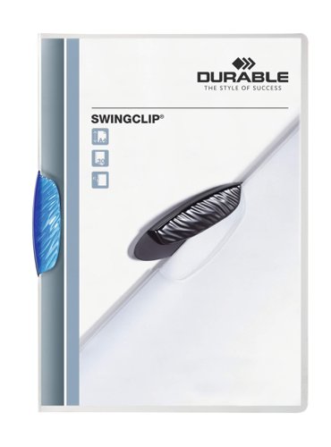 Durable SWINGCLIP 30 Document Swing Clip File Folder - 25 Pack - A4 Blue