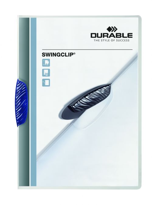 Durable Swingclip Clip Folder A4 Dark Blue (Pack of 25) 2260/07 DB226007