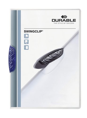 Durable SWINGCLIP 30 A4 Document Clip Folder A4 Dark Blue (Pack 25) - 226007