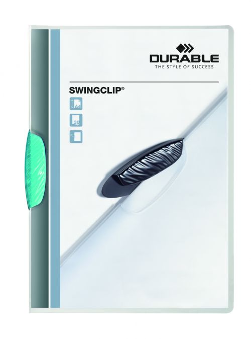 Durable Swingclip Crystal Folder A4 3mm (30 Sheets) Light Blue 226014 [Box 25]