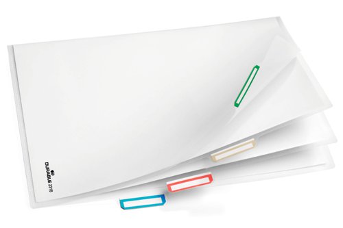 Durable Cut Flush 3 Part Index Divider Document Folder - 5 Pack - A4 Clear  231619