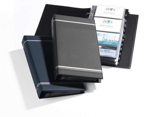 Durable VISIFIX 200 Business Card Ring Binder Album - A-Z Index Tabs - Black  238558