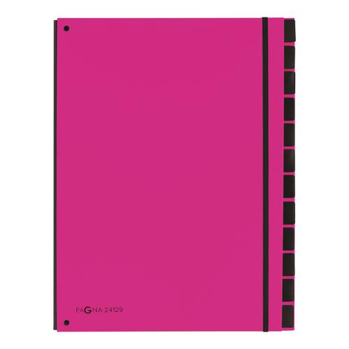 Pagna Master Organiser A4 12-Part Files Pink 2412934 [Pack 8]