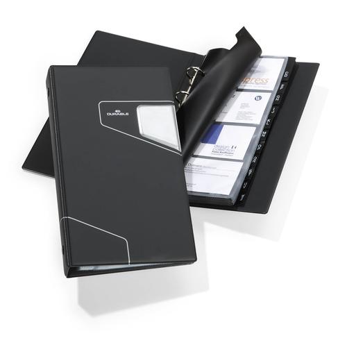 Durable Visifix Pro Business Card Album Capacity 200 145x255mm Black 246158