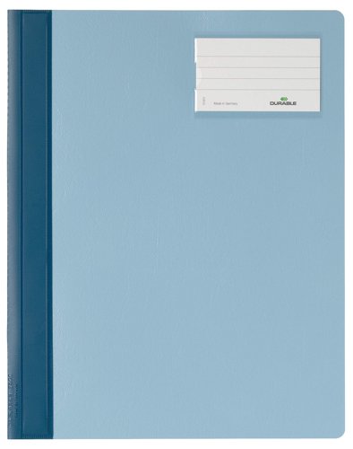 Professional project folder with coloured covers and a transparent inner pocket for storing unpunched files. The plastic-coated stapling mechanism with end caps makes inserting documents a breeze and keeps them secure.Includes an insert channel for suspension rails (product #1531) and a labelling window for easy organisation. Environmentally friendly in accordance with ISO 14021: 100% recyclableDimensions: 280 x 330 mm (W x H)Extra wide A4 format suitable for punched pockets